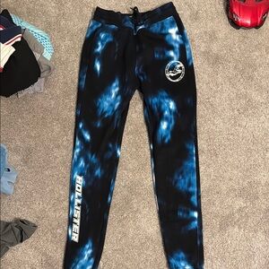 Hollister Blue and White Tie-Dye Joggers Elastic Waistband